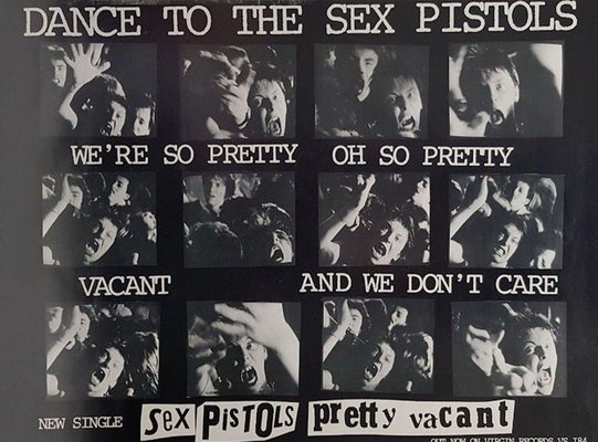 Sex Pistols Pretty Vacant Poster by Jamie Reid, 1977 for sale at