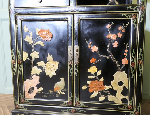Vintage Chinoiserie Cabinet with Birds and Flowers, 1920 for sale