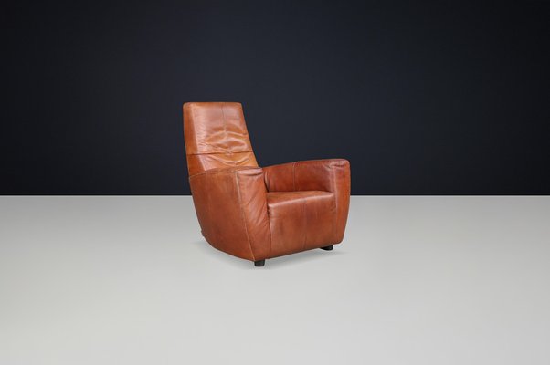 Vintage Leather Lounge Chair attributed to Gerard Van Den Berg