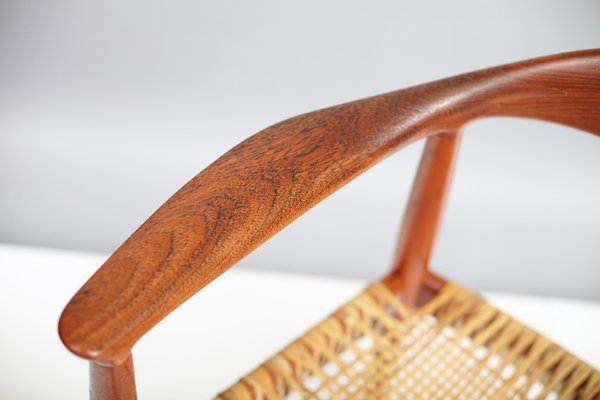 Mid Century Jh 501 Teak Rattan Chair By Hans Wegner For Johannes