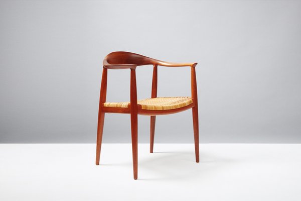 Mid Century Jh 501 Teak Rattan Chair By Hans Wegner For Johannes