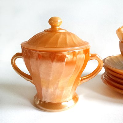 Fire King Coffee Service from Anchor Hocking, 1940s, Set of 8 for