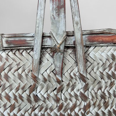 Vintage Japanese Ikebana Hanakago Flower Basket in Bamboo, 1960s