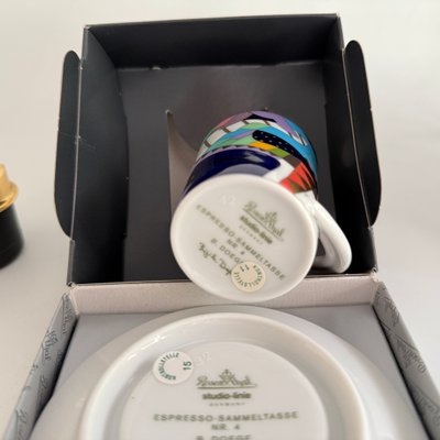 No 4 Espresso Collector's Cup and Saucer by Brigitte Doege for