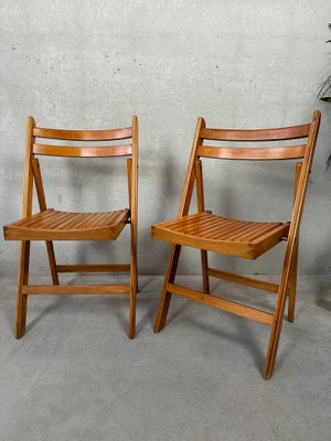 Vintage Beech Folding Chairs, Set of for sale at Pamono
