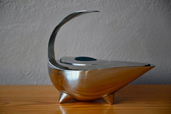 Skandinavische Tekana Teekanne aus versilbertem Edelstahl von C. Jörgensen für Bodum bei Pamono kaufen