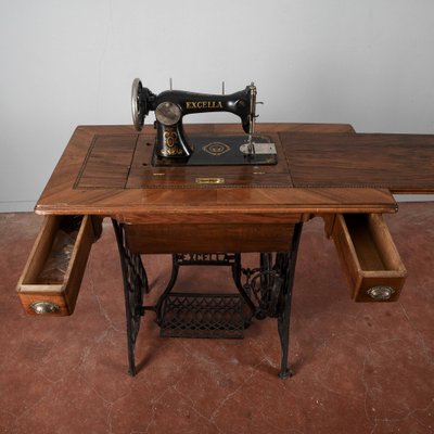 Pull-Out Sewing Machine Table with Drawers from Excella, 20th