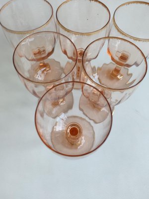 Große Kristallgläser mit Goldrand von Daum, 1930er, 6 . Set bei Pamono kaufen