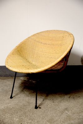 Round Bamboo Basket Chair 1950s For At Pamono Round Bamboo Basket Chair 1950s 5