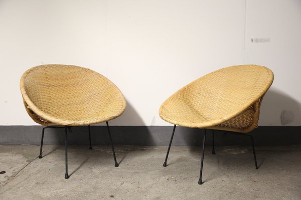 Round Bamboo Basket Chair 1950s For At Pamono Round Bamboo Basket Chair 1950s 1