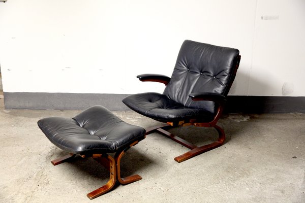 Vintage Siesta Armchair with Ottoman by Ingmar Relling for Vintage Siesta Stuhl: Ingmar Relling (für Westnofa) 1968 in