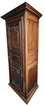 Small Antique French Louis XIII Oak Single Door Wardrobe, 19th