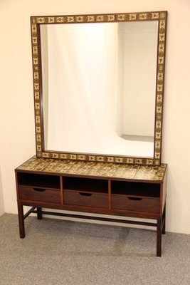 Vintage Rosewood & Porcelain Dresser and Mirror by Severin Hansen for Haslev Mbelsnedkeri, Set of 2 for sale at Pamono Vintage Rosewood & Porcelain Dresser and Mirror by Severin Hansen for Haslev Mbelsnedkeri, Set of 2 for sale at Pamono