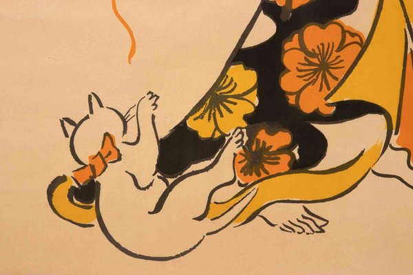 Leonard Tsuguharu Foujita, Geisha Playing with a Kitten