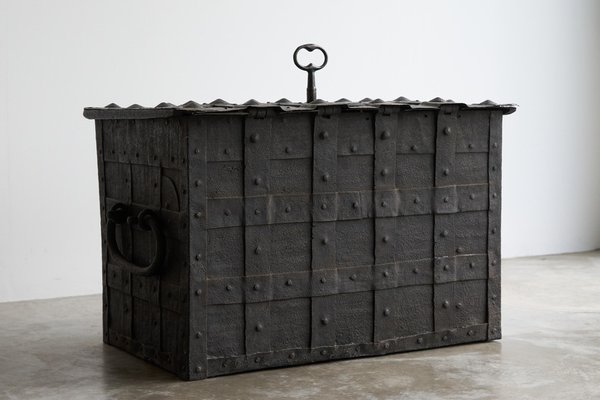 Antique Armada Box or Strongbox in Iron, Early 17th Century for
