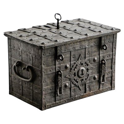 Antique Armada Box or Strongbox in Iron, Early 17th Century for