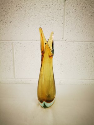 Single Flower Vase in Murano Submerged Glass by Archimede Seguso