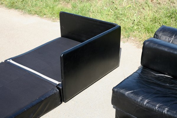 DS-76 Modular Sofa in Black Leather from de Sede, Switzerland