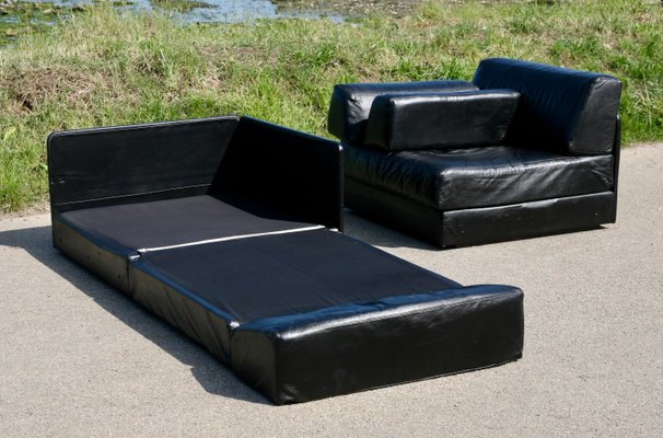 DS-76 Modular Sofa in Black Leather from de Sede, Switzerland DS-76 Modular Sofa in Black Leather from de Sede, Switzerland