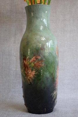 Impressionist Vase Montigny Sur Loing, Atelier g.delvaux, Signed