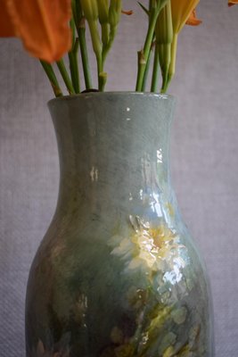 Impressionist Vase Montigny Sur Loing, Atelier g.delvaux, Signed