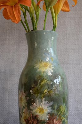 Impressionist Vase Montigny Sur Loing, Atelier g.delvaux, Signed