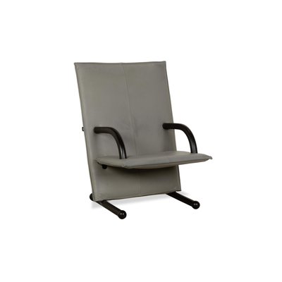 Poltrona T-Line in pelle grigia e nera di Arflex in vendita su Pamono