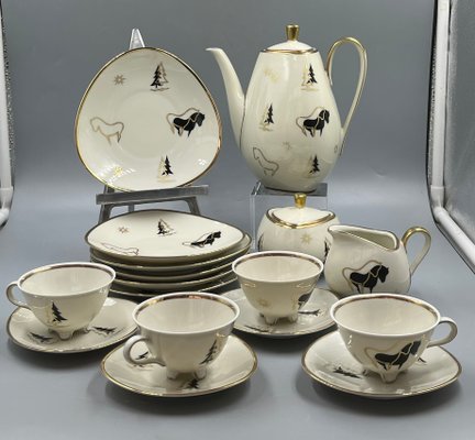 Vintage Mocha Service in Ivory Porcelain by Winterling, 1950s, Set 