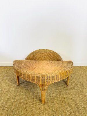 Vintage Sculptural Lotus Meditation Chair and Half-Moon Table in