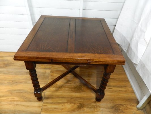 Oak Barley Twist Table, 1920s for sale at Pamono
