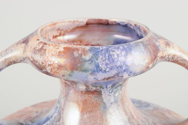 Art Deco Marmor Vase in Ceramic with Marble Decoration from Arabia, Finland, 1920s