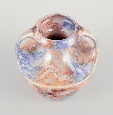 Art Deco Marmor Vase in Ceramic with Marble Decoration from Arabia, Finland, 1920s