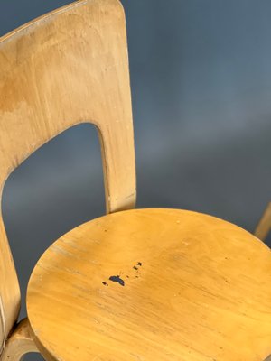 Vintage Chairs Model 66 by Alvar Aalto for Artek, Set of 4 for