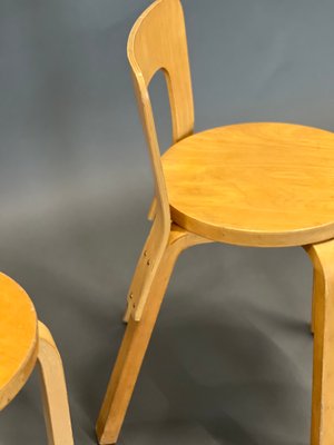 Vintage Chairs Model 65 by Alvar Aalto for Artek, Set of 4 for