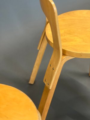 Vintage Chairs Model 65 by Alvar Aalto for Artek, Set of 4 for