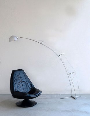 Arc Floor Lamp in Steel and Aluminium 1970s for sale at Pamono