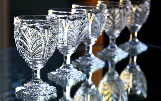 19th Century Charles X Aumale Model Water Glasses in Translucent Crystal  from Baccarat, 1880, Set of 12