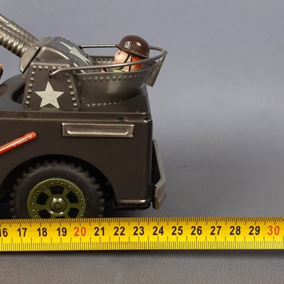 Vintage Army Combat Jeep Daya Terai Tin Toy, Japan, 1960s for sale