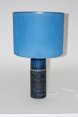 Blue Ceramic Table Lamp From Norrmans Motola Finland 1960s For