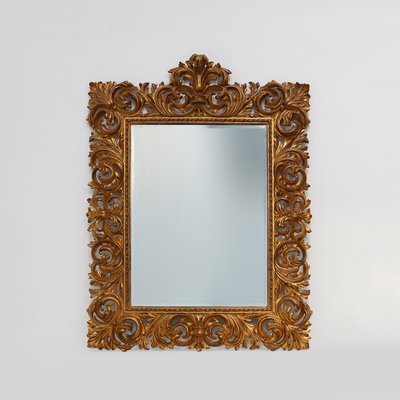 Specchio da bagno in stile barocco 105x80 cm noce con foglia oro - Le