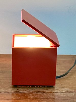 Cuboluce Cube Lamp in Red by Cini & Nils for Opi Milano, 1990s for