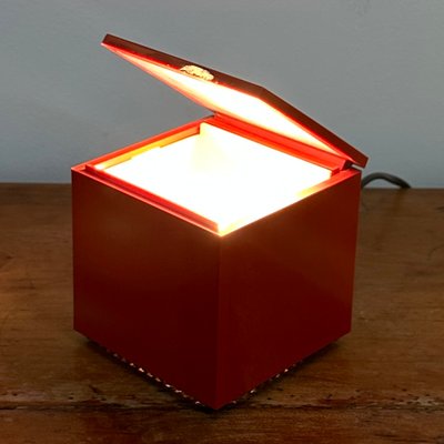 Cuboluce Cube Lamp in Red by Cini & Nils for Opi Milano, 1990s for