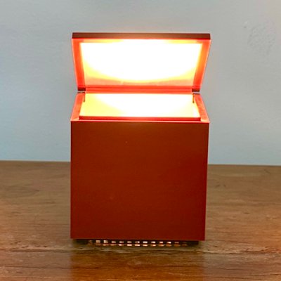 Cuboluce Cube Lamp in Red by Cini & Nils for Opi Milano, 1990s for