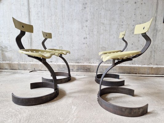 椅子 vintage 90's Postmodern Chair Swedish Postmodern Hasslo Armchair in Orange Metal by Monika