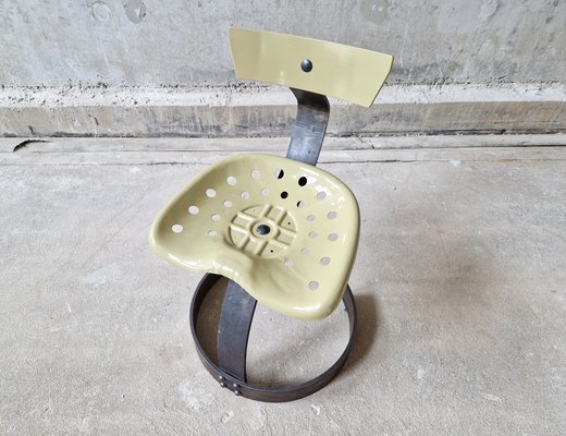 Postmodern Metal Tractor Seat Chairs, 1990, Set of 4 for sale at