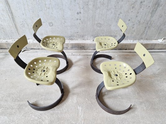 椅子 vintage 90's Postmodern Chair Swedish Postmodern Hasslo Armchair in Orange Metal by Monika