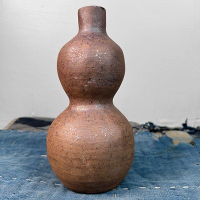 Japanese Double Gourd Vase from Bizen Yaki Ceramics, 1940s for