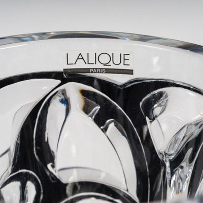 Vintage Swirl Vase in Black-Glazed Clear Crystal by Lalique