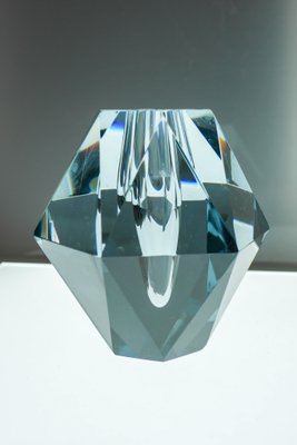 Strombergshyttan Sweden Crystal  Vase、花器 Strombergshyttan Sweden Triangular Crystal Vase Etched Floral