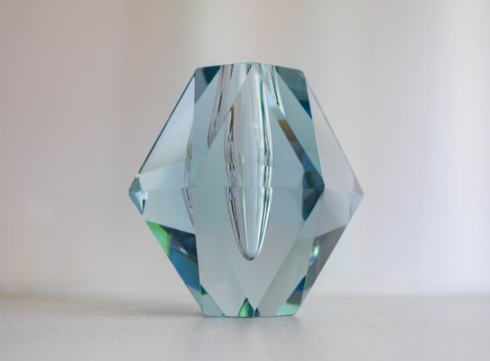 Dimond-Shaped Crystal Vase from Strömbergshyttan, Sweden for sale